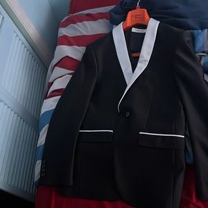 Black and white suit